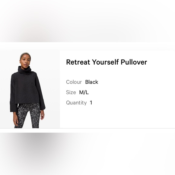 lululemon Retreat Yourself Pullover Black Size Medium/Large - Picture 2 of 5